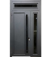 Входная дверь в подъезд с фрамугой и остеклением