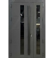 Двустворчатая металлическая дверь со стёклами Los-Angeles