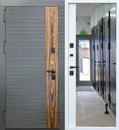 Входная Дверь Black Eben & White с зеркалом