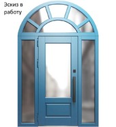 Арочная входная дверь для загородного дома