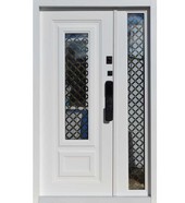 Двустворчатая Premium white с решётами и электронным замком