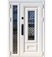 Двустворчатая Premium white с решётами и электронным замком