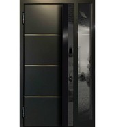 Дверь входная широкая с электронным замком Бавария black electronic
