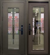 Входная биометрическая дверь с большим стеклом