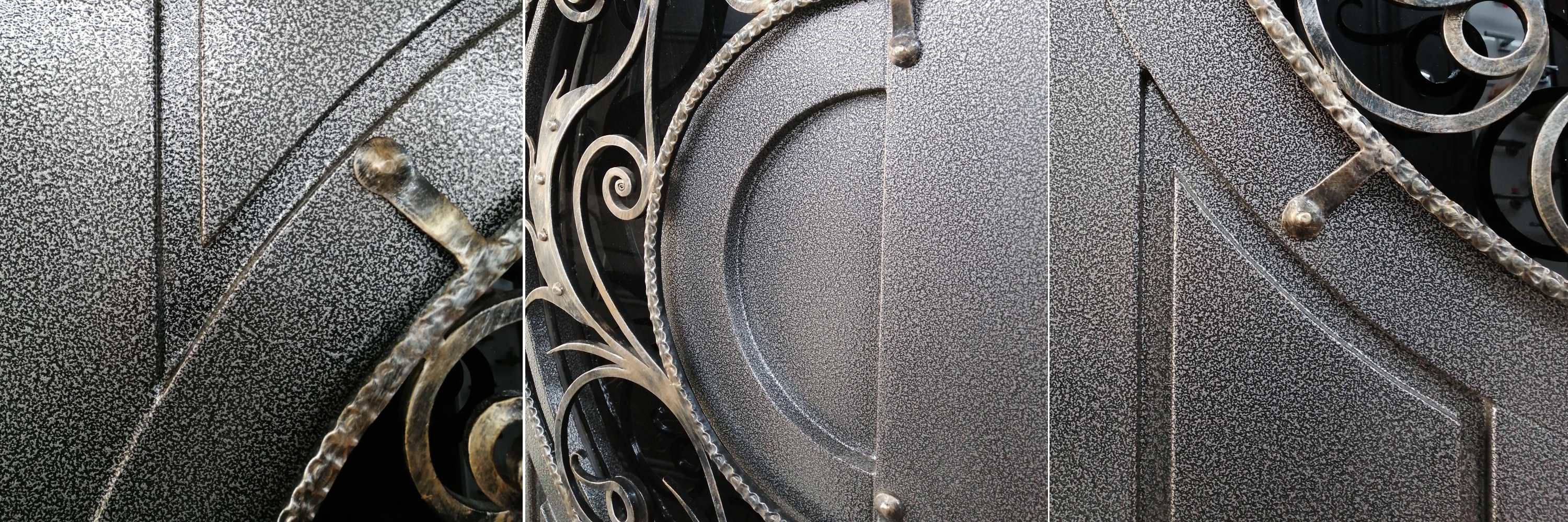 Входная филёнчатая металлическая дверь Луна в деталях